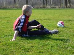 Calle med nyopererad fot tog det lugnt...