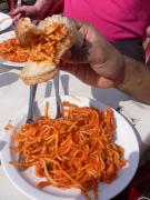 Vi fick pasta med ketchupsås minst en gång om dagen (maten var generellt tyvärr bedrövlig)