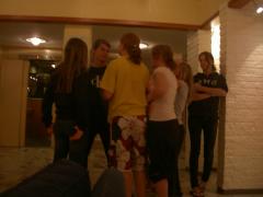 Samling i hotell receptionen.