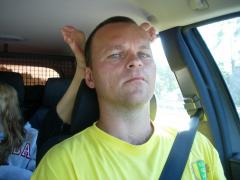 Älgen Thomas kör bil