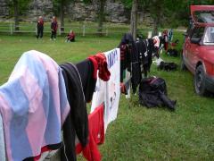 Äntligen en chans att torka kläder och handdukar.