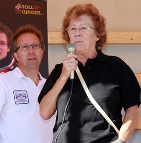 Bild: Gerd Paulsson ordförande i Mörrums Gois Damklubb höll tal