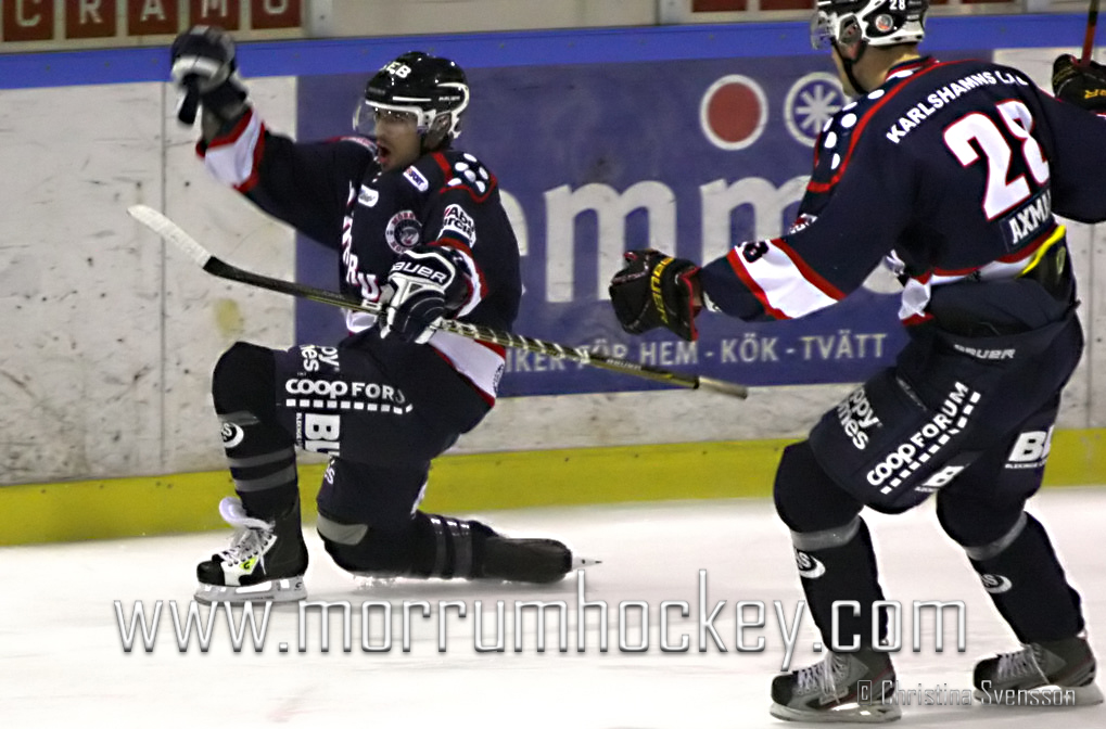 Tyler Roeszler gjorde 2-1 målet till Mörrum i matchen mot IK Panter 2012-01-08