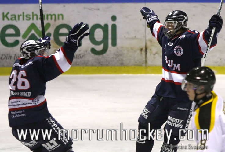 Mörrums spelare Herman Hansson gjorde sitt första mål för A-laget hemma på Jössarinken